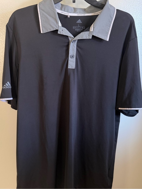 adidas Other - adidas Black Polo with Gray Collar and Trim